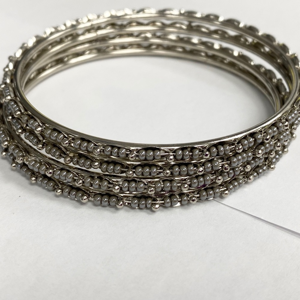 Set Of Four: Lavender Beaded Women’s Bangles